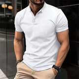 Men's Short Sleeve Shirt with Stand Collar and Button Placket – Modern Summer Design