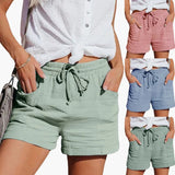 Women's Shorts with Drawstring and Elastic Waist