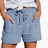 Women's Shorts with Drawstring and Elastic Waist