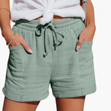 Women's Shorts with Drawstring and Elastic Waist