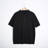 Classic Polo Shirt with Structural Pattern and Modern Cut