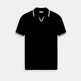 Men's Polo Sweater with Contrast Trimmings – Open Collar